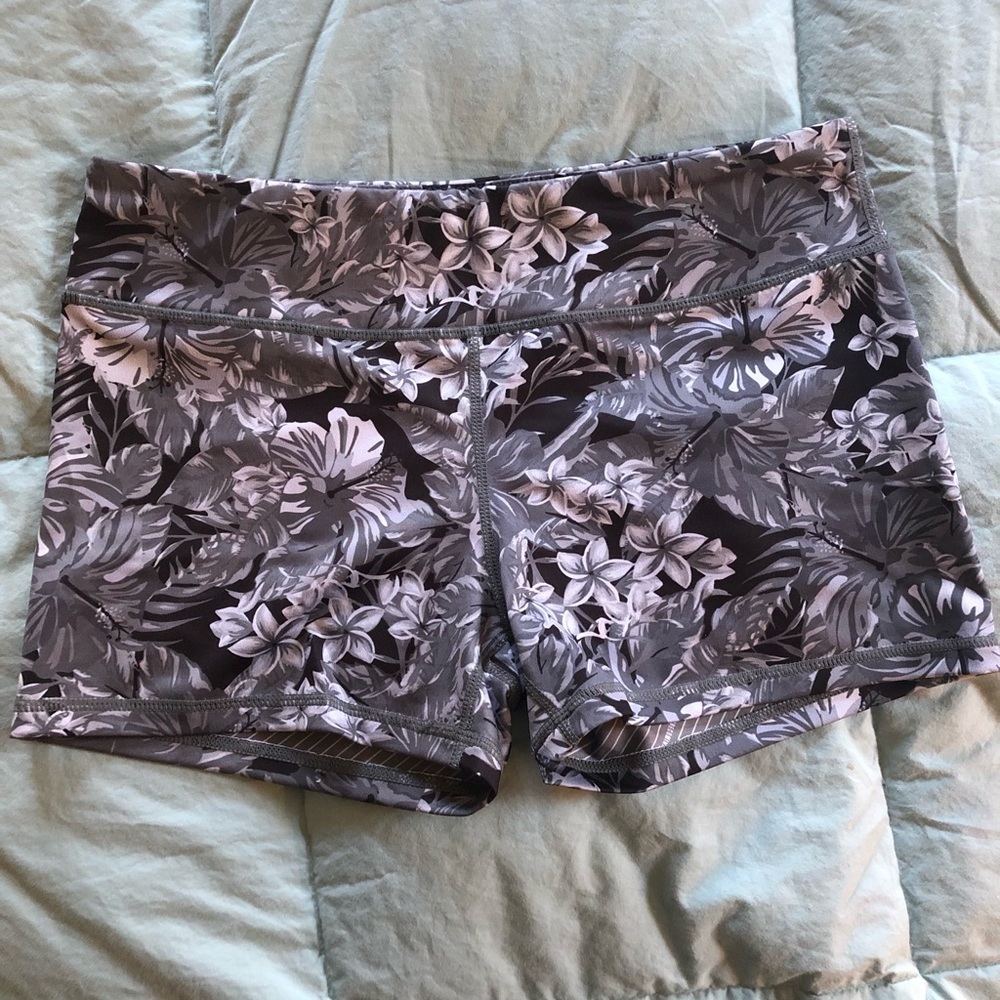 IAB MFG Grey Floral Booty Shorts